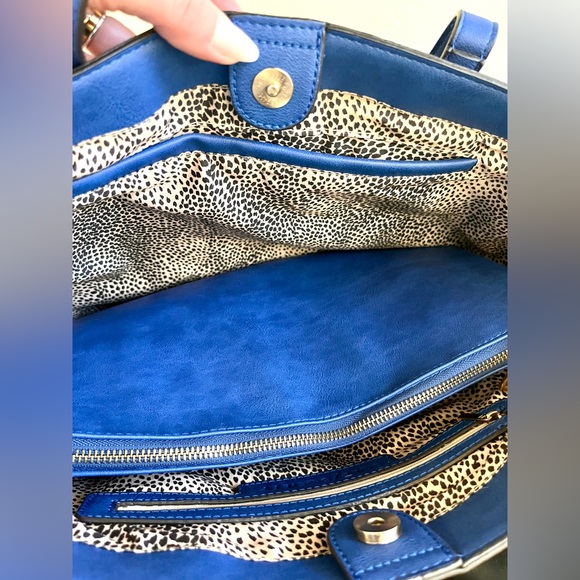 Sole Society Blue Laptop Tote NEW - Picture 7 of 9